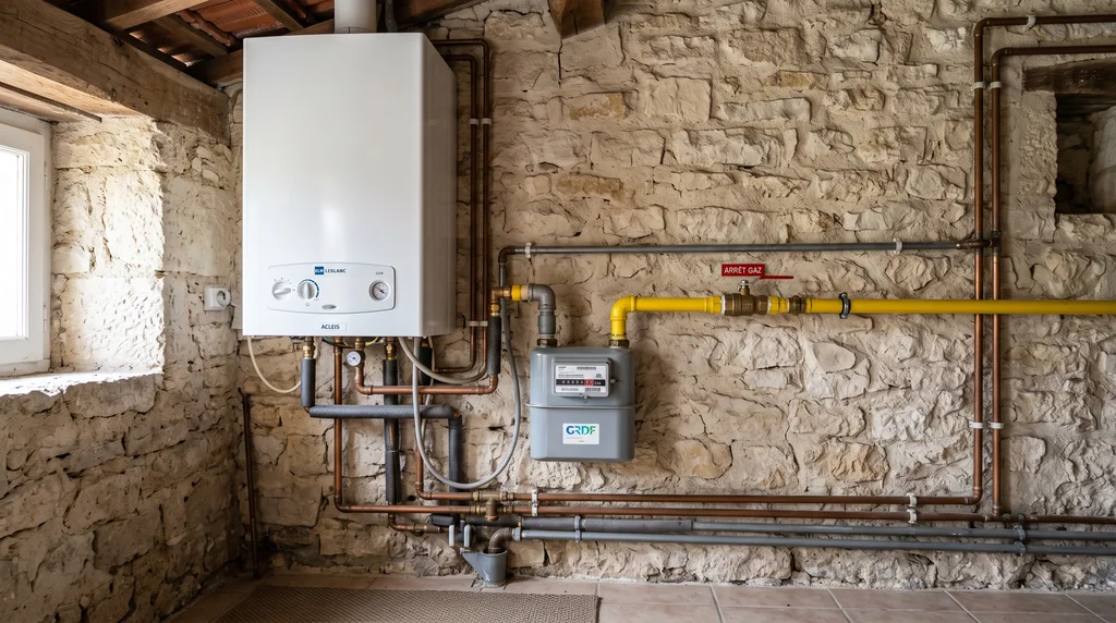 Installation intérieure de gaz — compteur, chaudière et raccordements — Gaz à Meaux