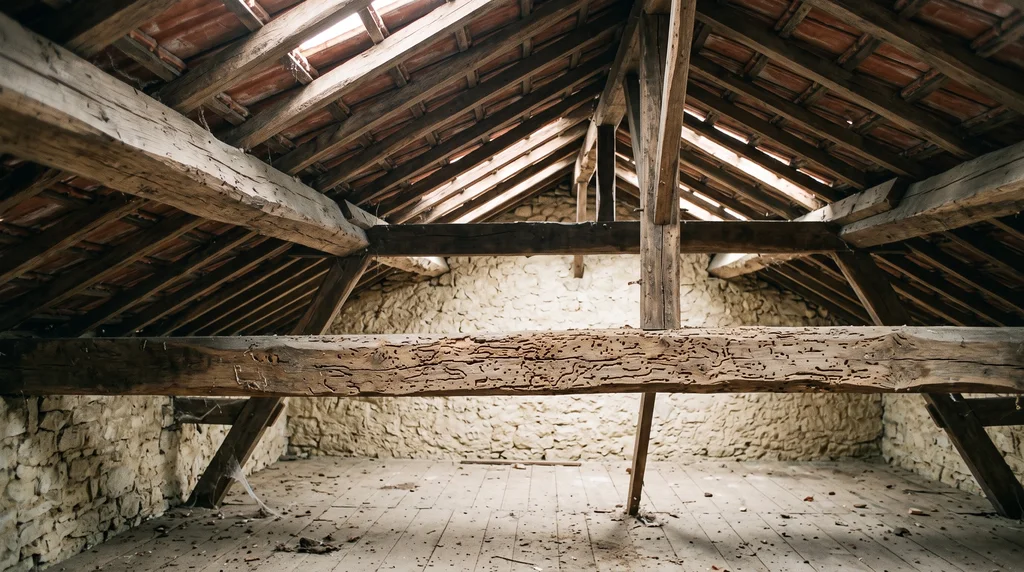Bois de structure et charpente — sondage des bois — Termites à Meaux